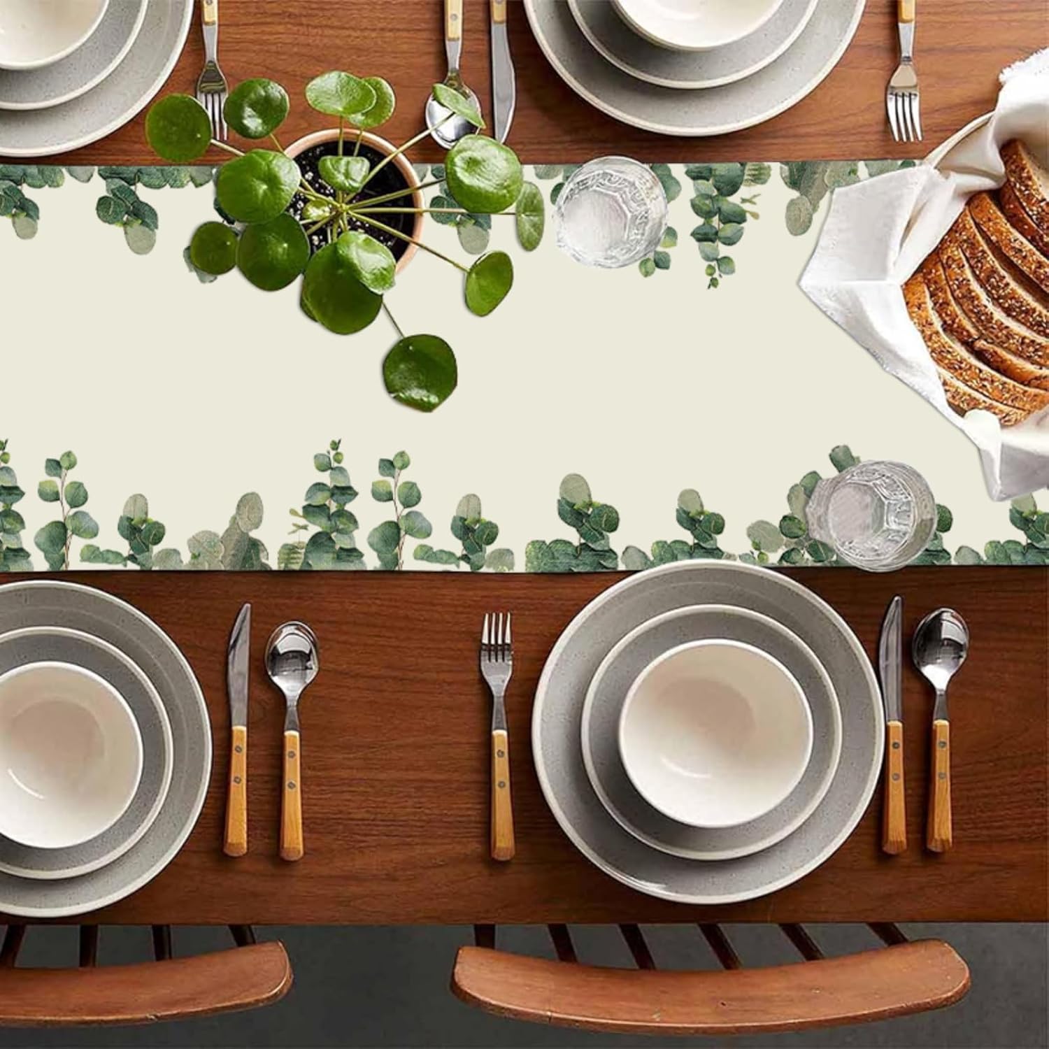 Eucalyptus Leaves Table Runner - Indoor Plants ulasan dan harga
