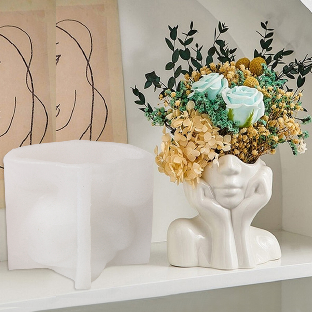 Abstract Face Planter Pot Sili - Succulent Set ulasan dan harga