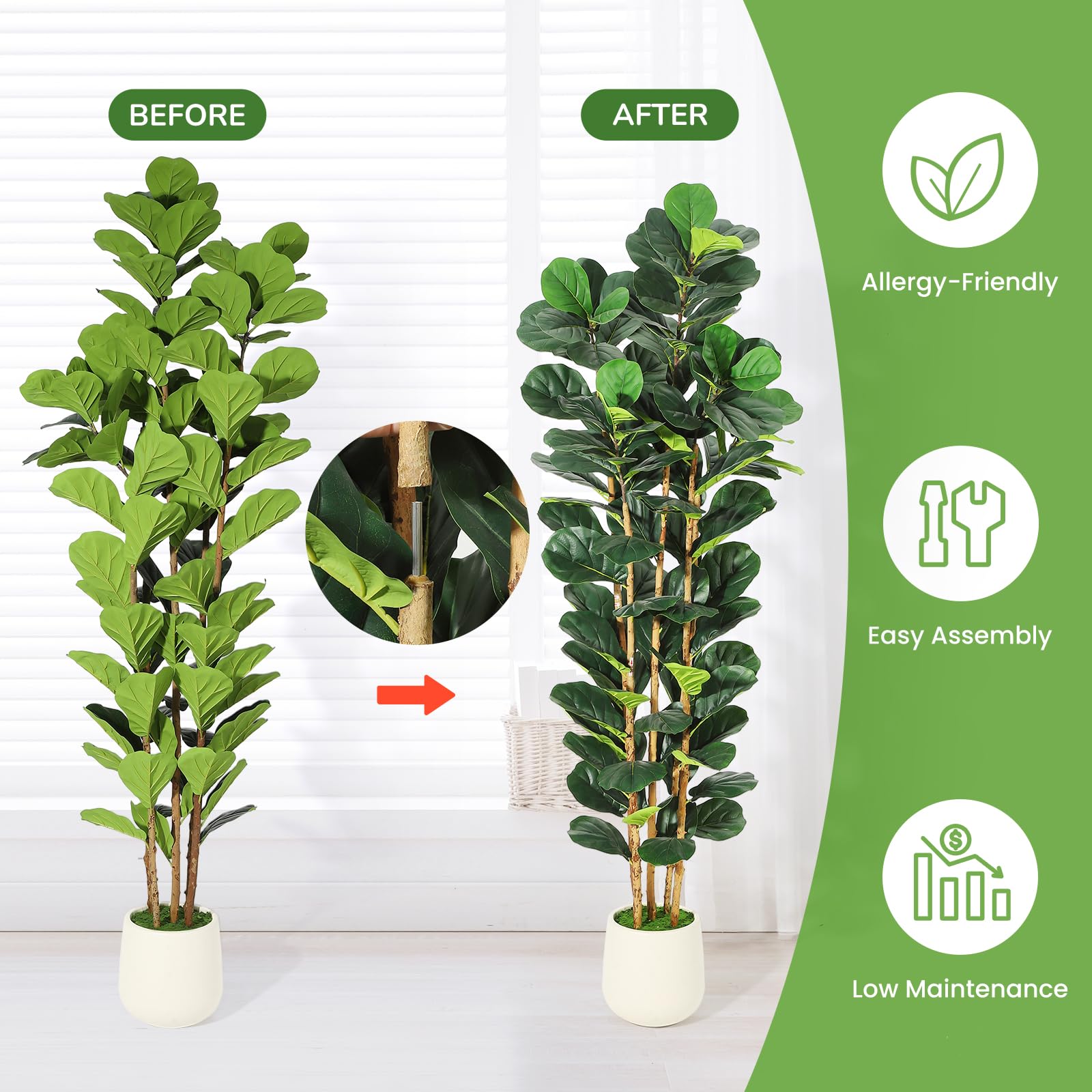 Faux Fiddle Leaf Fig Tree 5/6/ - Fiddle Leaf Fig ulasan dan harga