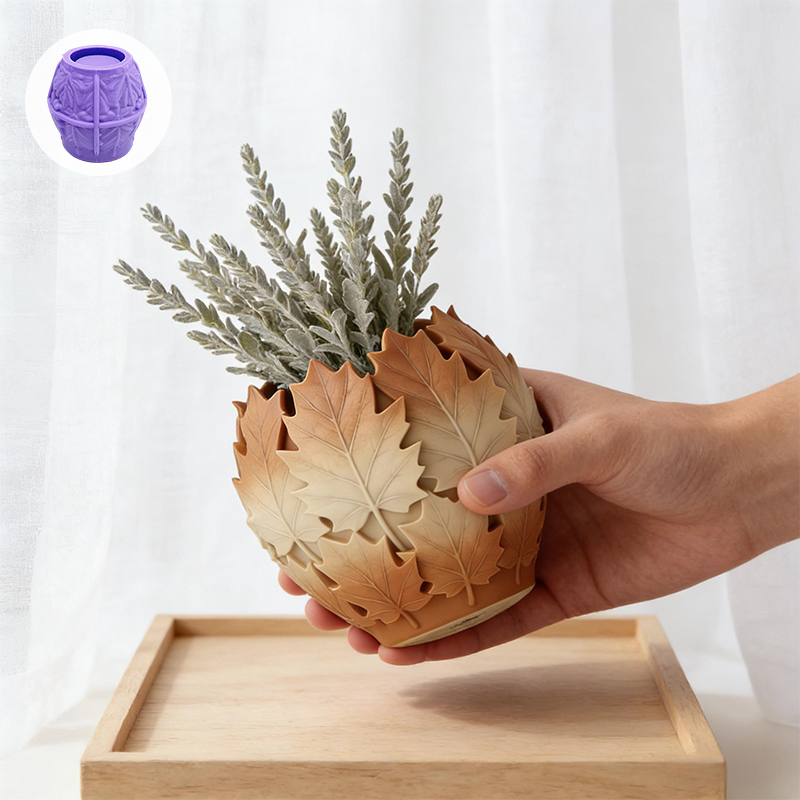 Leaves-shaped silicone art mol - Terracotta Pot ulasan dan harga